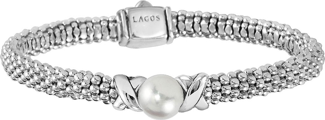 LAGOS Luna 8mm Pearl & 6mm Caviar Rope Bracelet