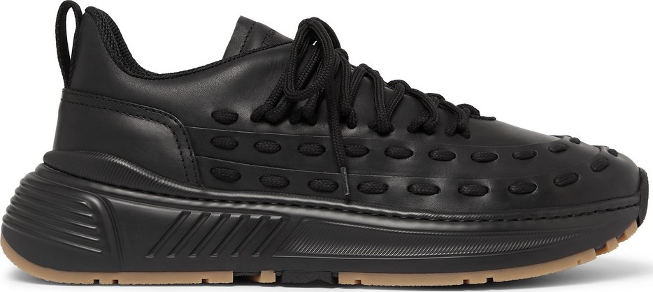 Bottega Veneta Canvas-Trimmed Leather Sneakers