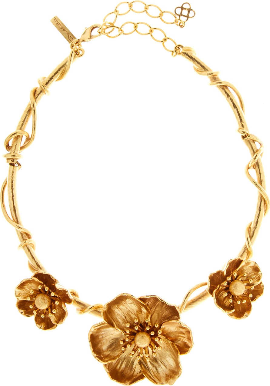 Oscar De La Renta Poppy Flower Necklace