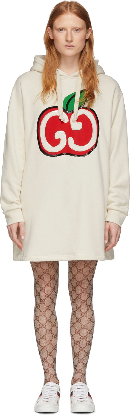 Gucci Off-White GG Apple Hoodie Dress