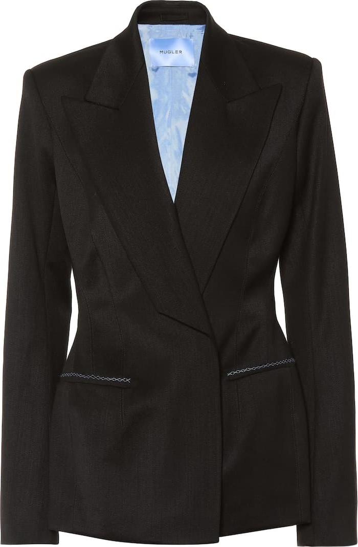 Mugler Linen-blend blazer