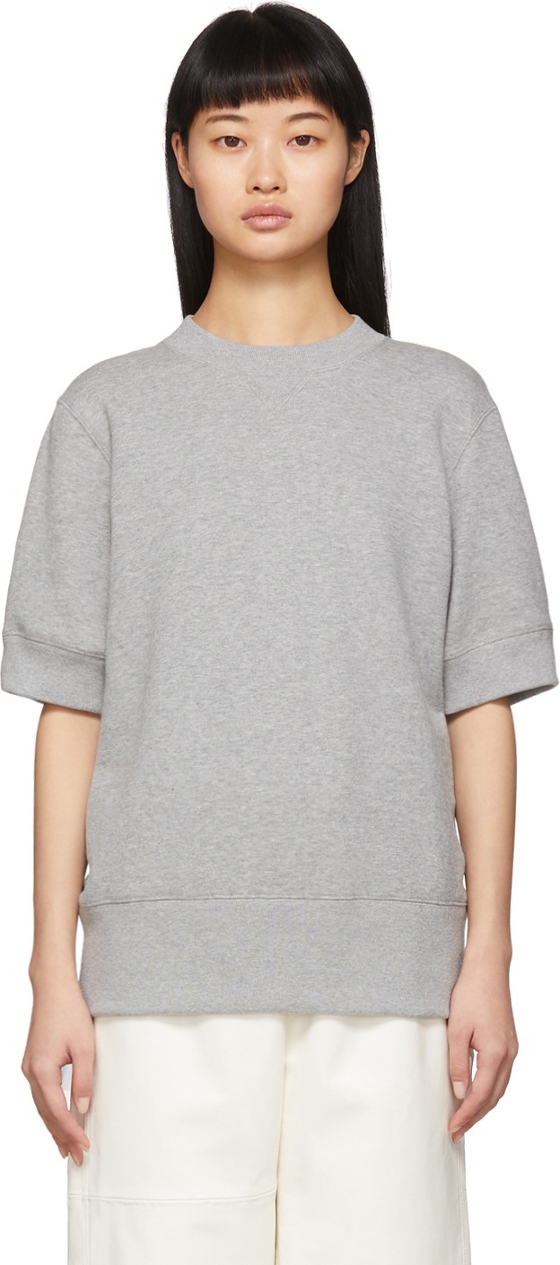 Sacai Grey Chiffon Detail Sweatshirt