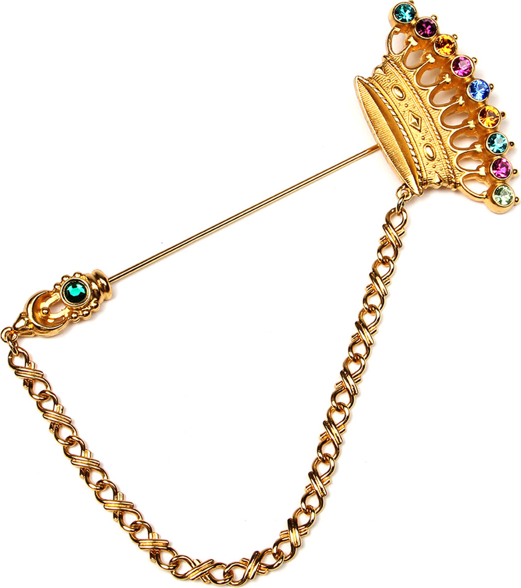 Ben-Amun Crystal Crown Stick Pin
