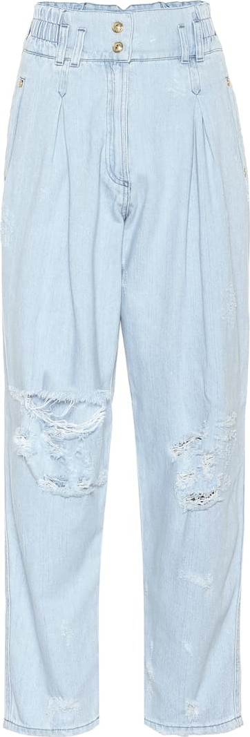Balmain High-rise wide-leg jeans