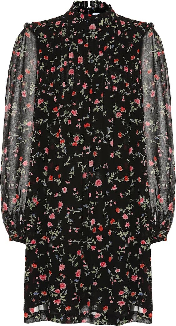 Ganni Floral crêpe minidress