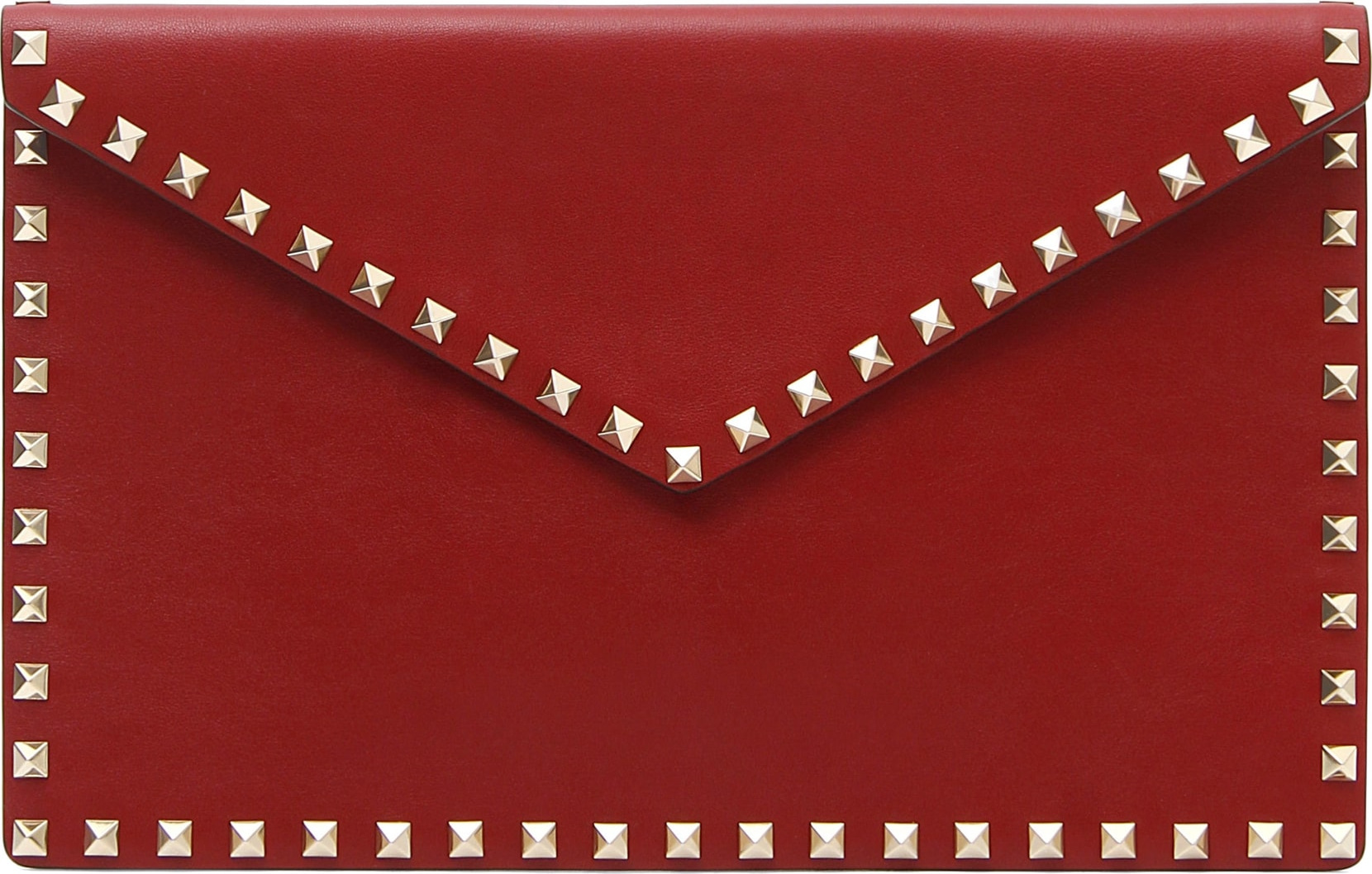 Valentino Large Rockstud Leather Envelope Clutch
