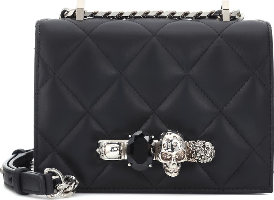 Alexander McQueen Small Skull crystal shoulder bag