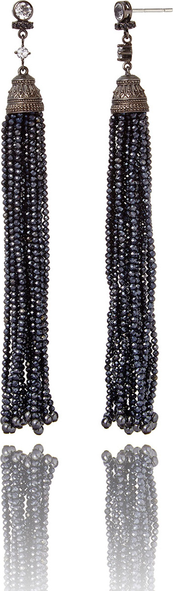 MCL by Matthew Campbell Laurenza White Topaz & Spinel Tassel Drop Earrings