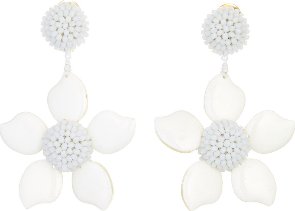 Oscar De La Renta Bold Resin Flower Clip-On Earrings