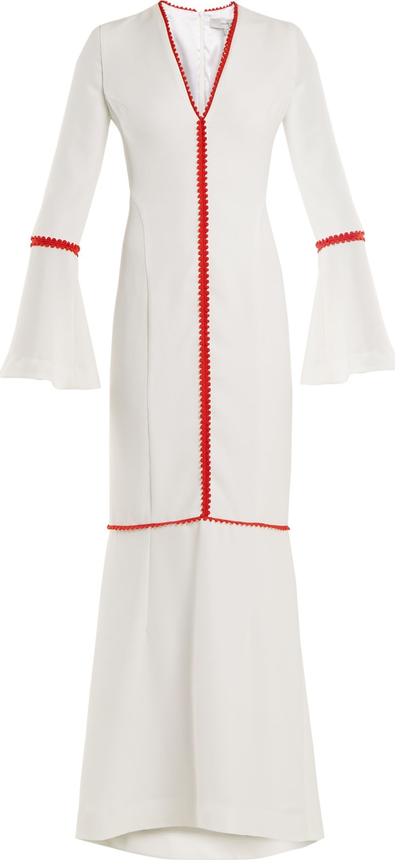 Galvan Chan Chan pompom-trimmed crepe gown