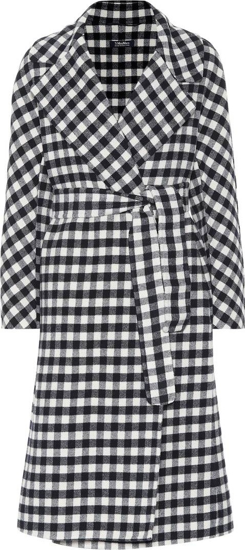 Max Mara Zanora checked virgin wool coat
