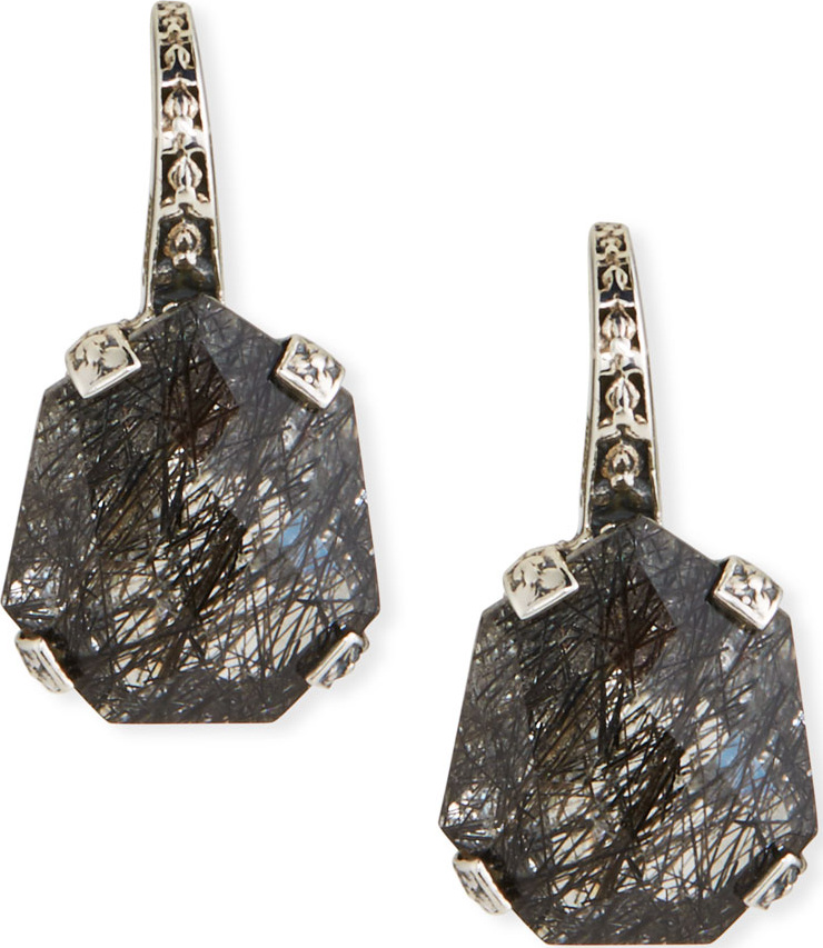 Stephen Dweck Galactical Drop Earrings in Black Agate