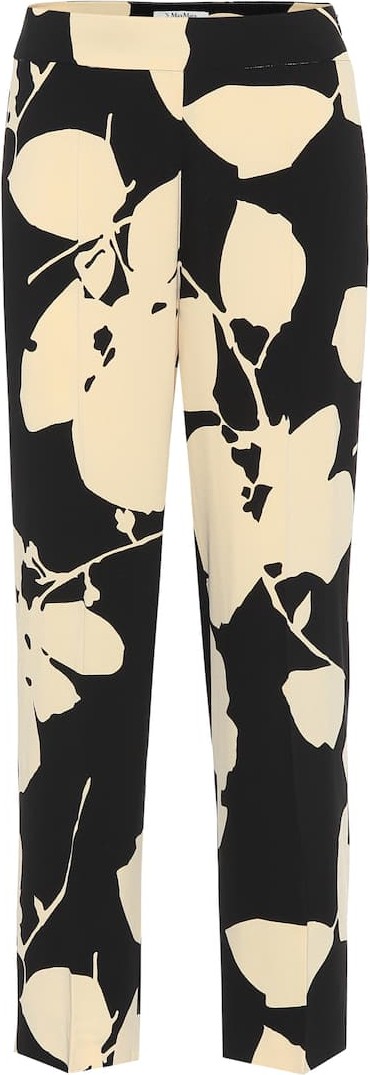 Max Mara Elodia floral cady straight pants