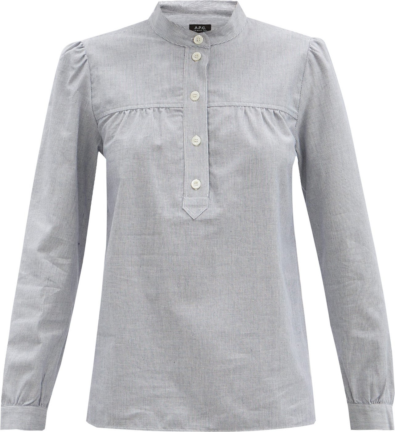 A.P.C. Loula striped cotton-gauze blouse