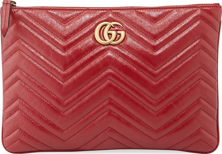 Gucci GG Marmont Quilted Leather Zip Pouch Bag