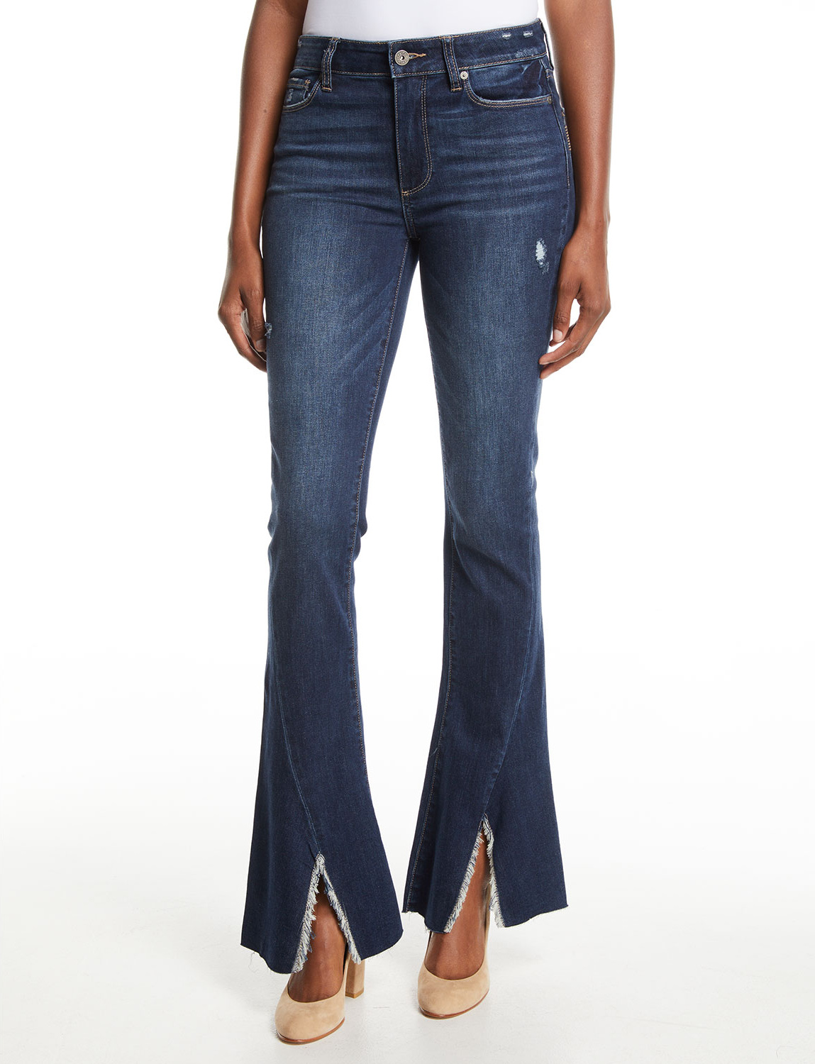 PAIGE Lou Lou High-Rise Flare Split-Hem Jeans