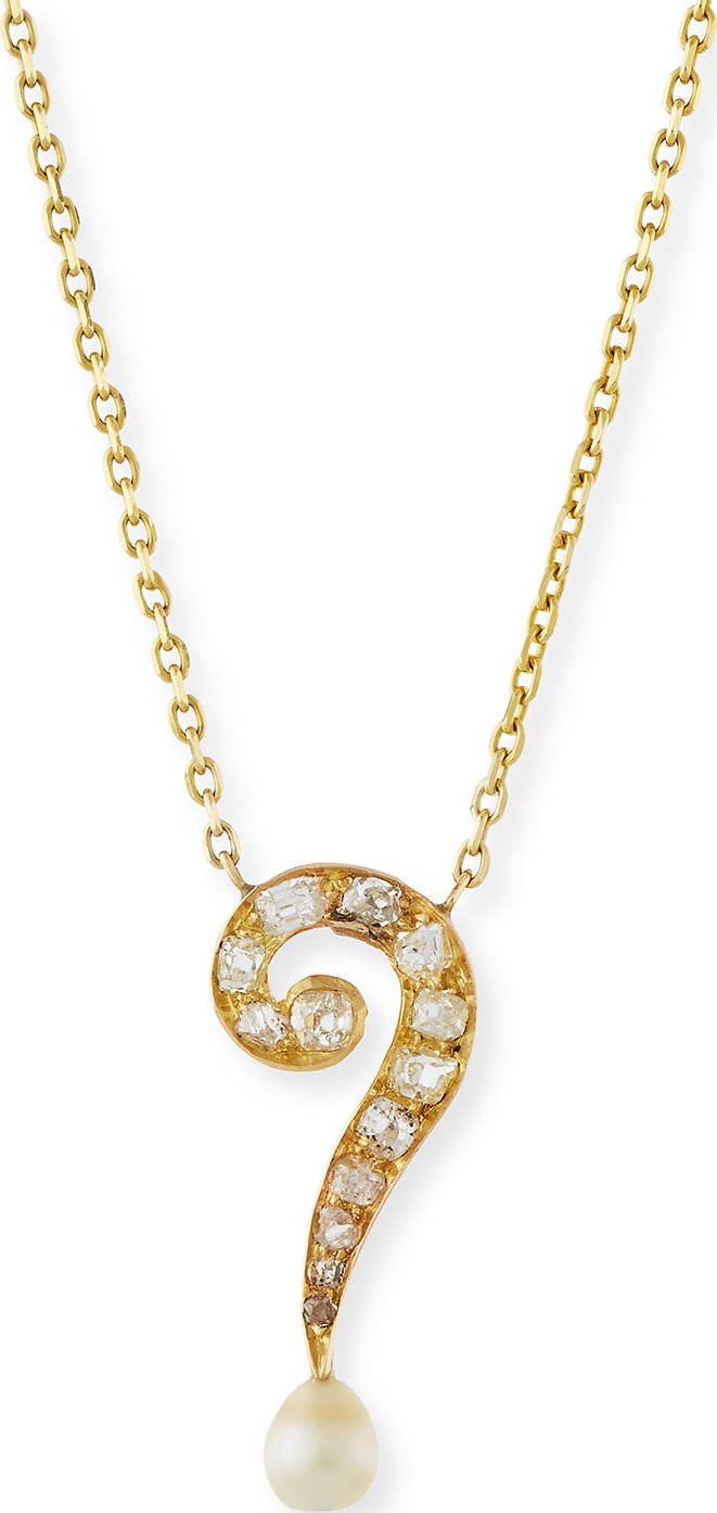 Turner & Tatler Diamond Question Mark Pendant Necklace