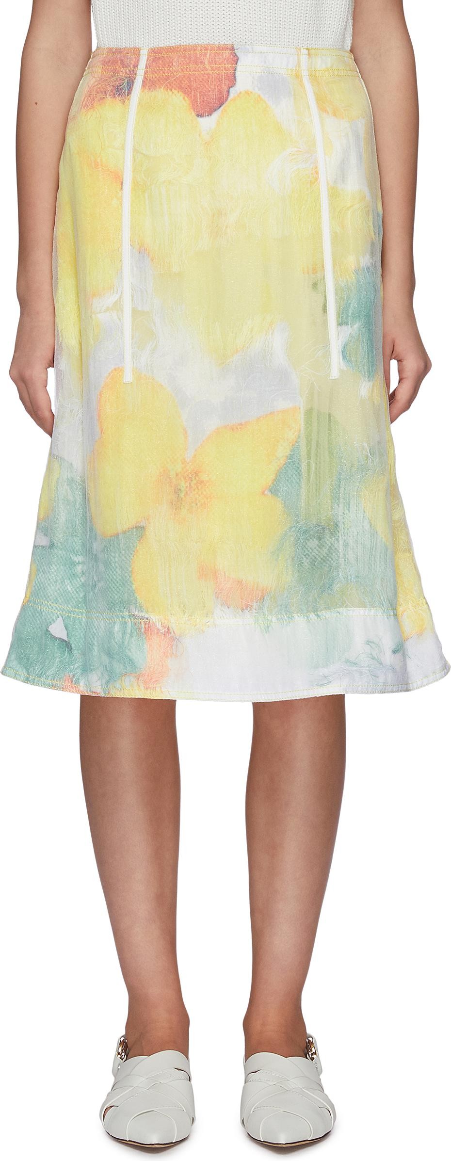 3.1 Phillip Lim Abstract floral print fil coupé A-line skirt