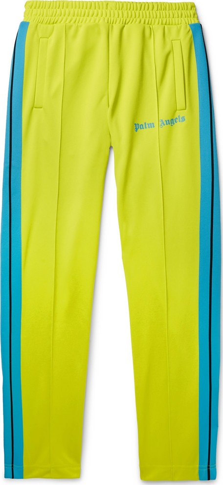 Palm Angels Slim-Fit Logo-Print Striped Tech-Jersey Track Pants