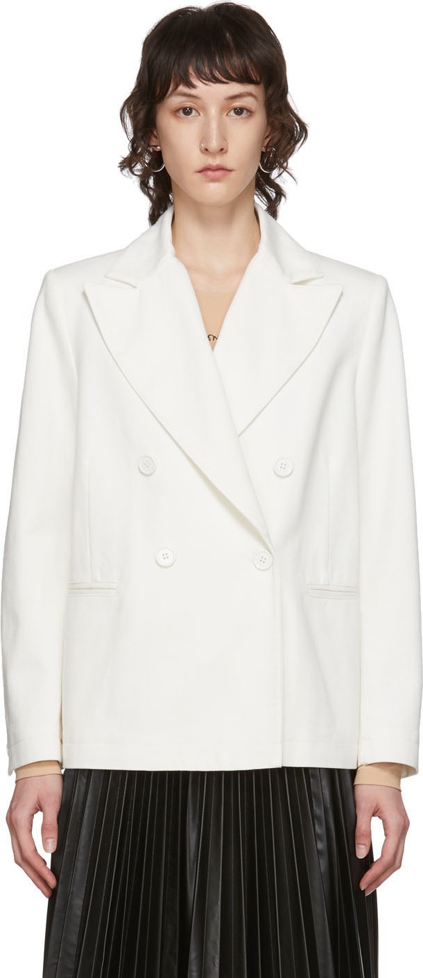 MM6 Maison Margiela White Denim Blazer