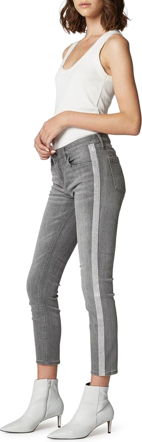 BLANKNYC The Reade Crop Skinny Jeans with Crystal Stripes