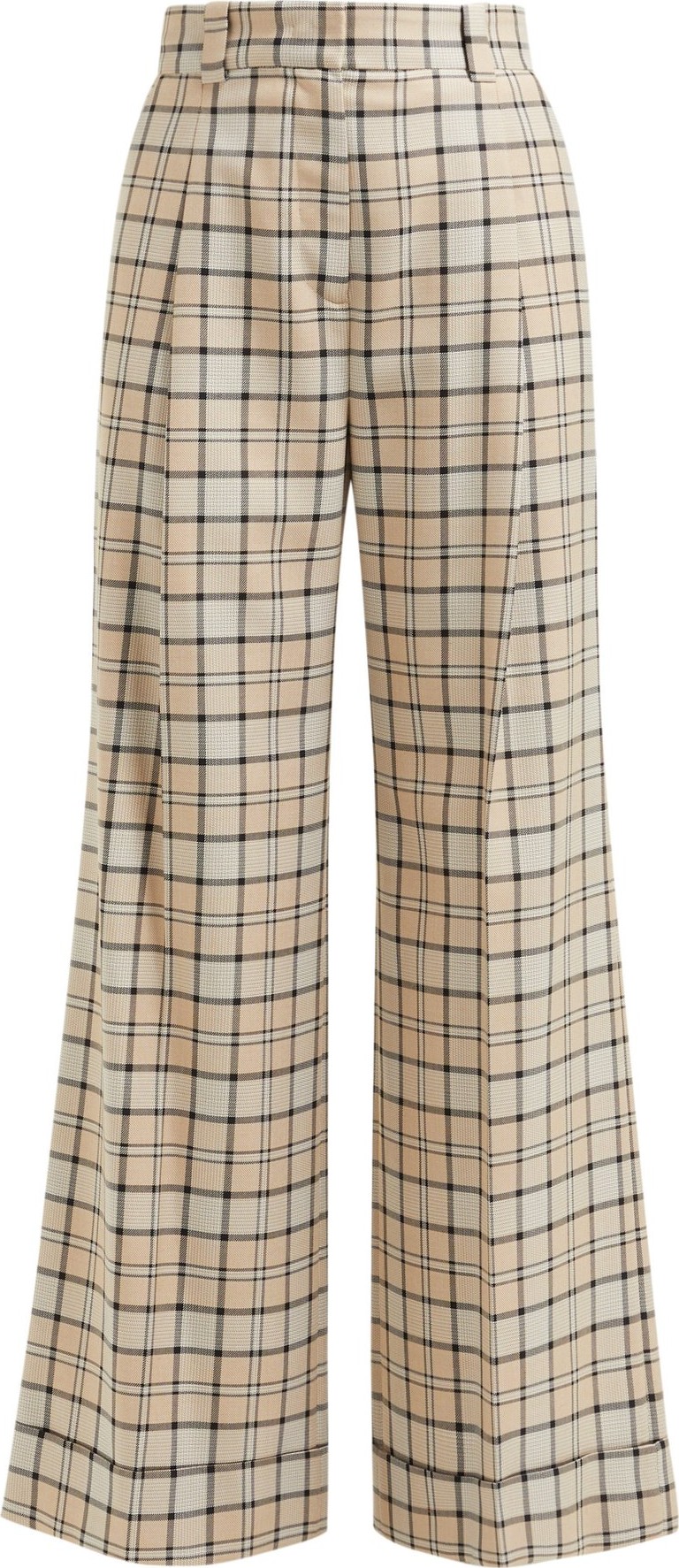 See By Chloé Checked twill wide-leg trousers