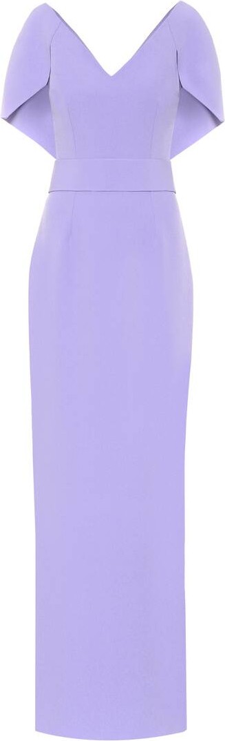 Safiyaa Crêpe cape gown