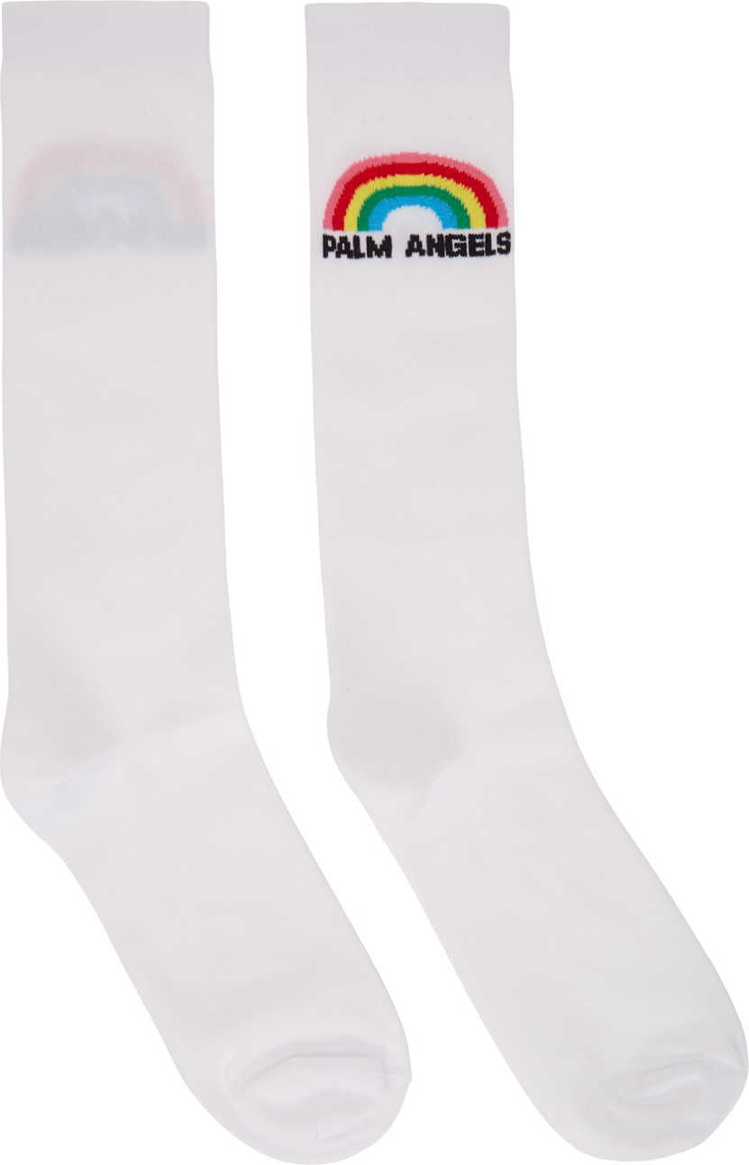 Palm Angels White Rainbow Socks
