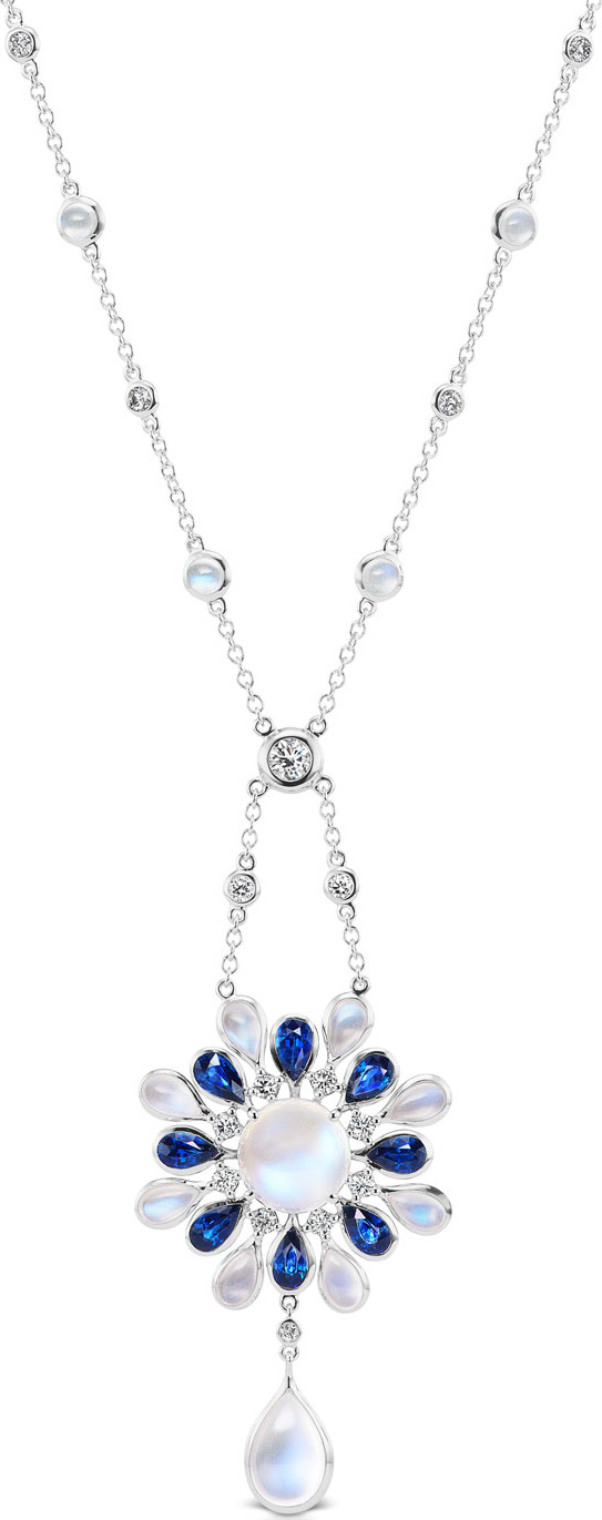 Maria Canale 18k White Gold 2-Stone Pendant Necklace