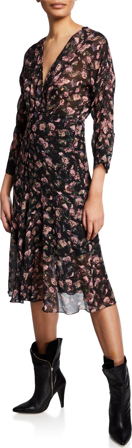 IRO Temper Floral-Print Midi Dress