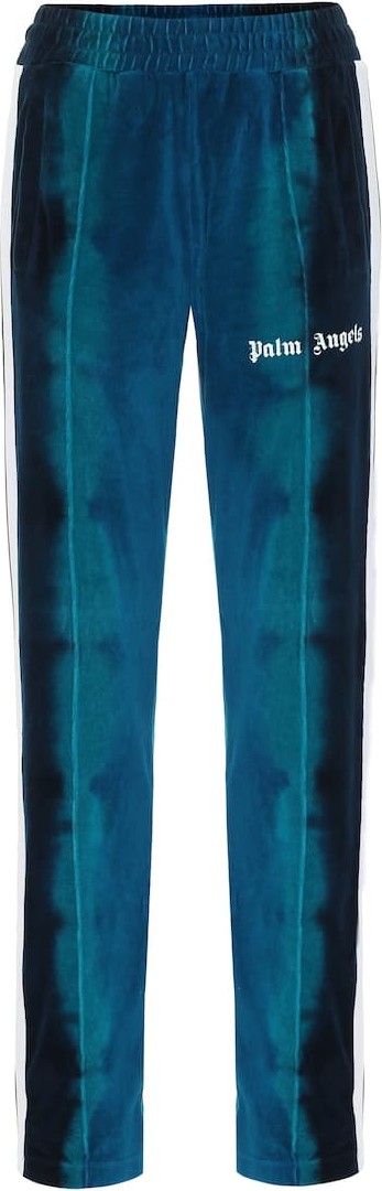 Palm Angels Logo velour trackpants