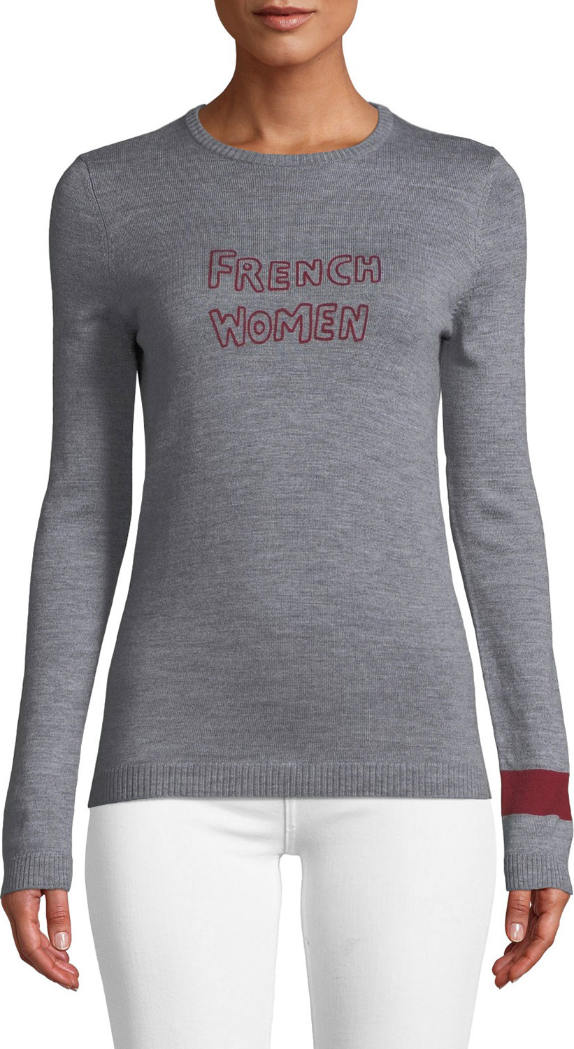 Bella Freud French Women Embroidered Cashmere Sweater