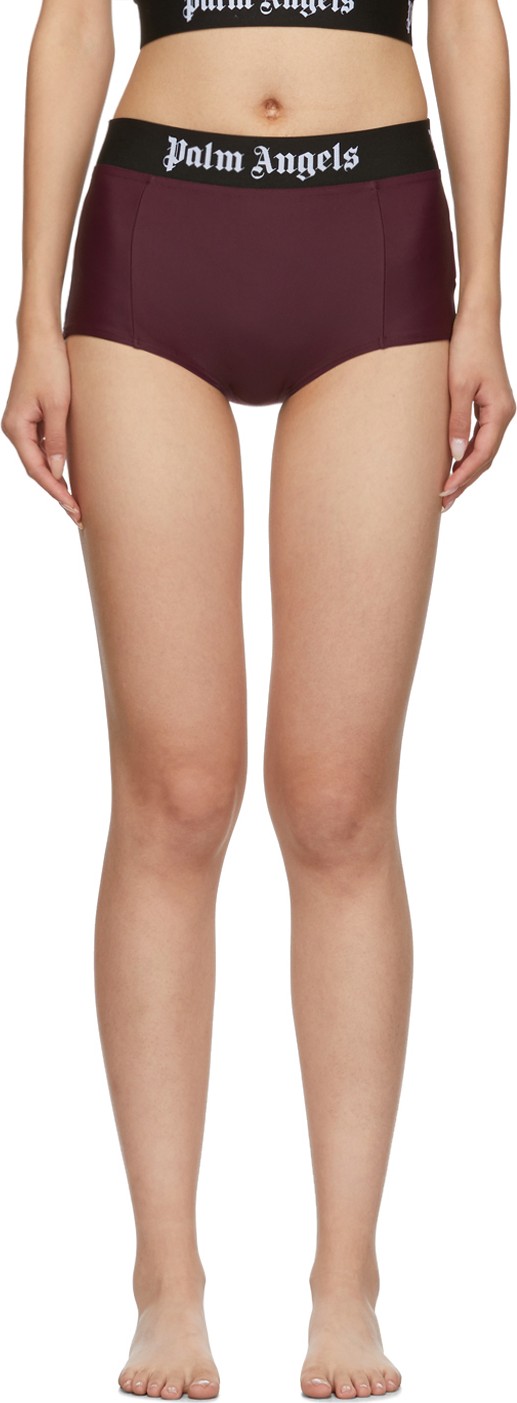 Palm Angels Burgundy Tape Briefs