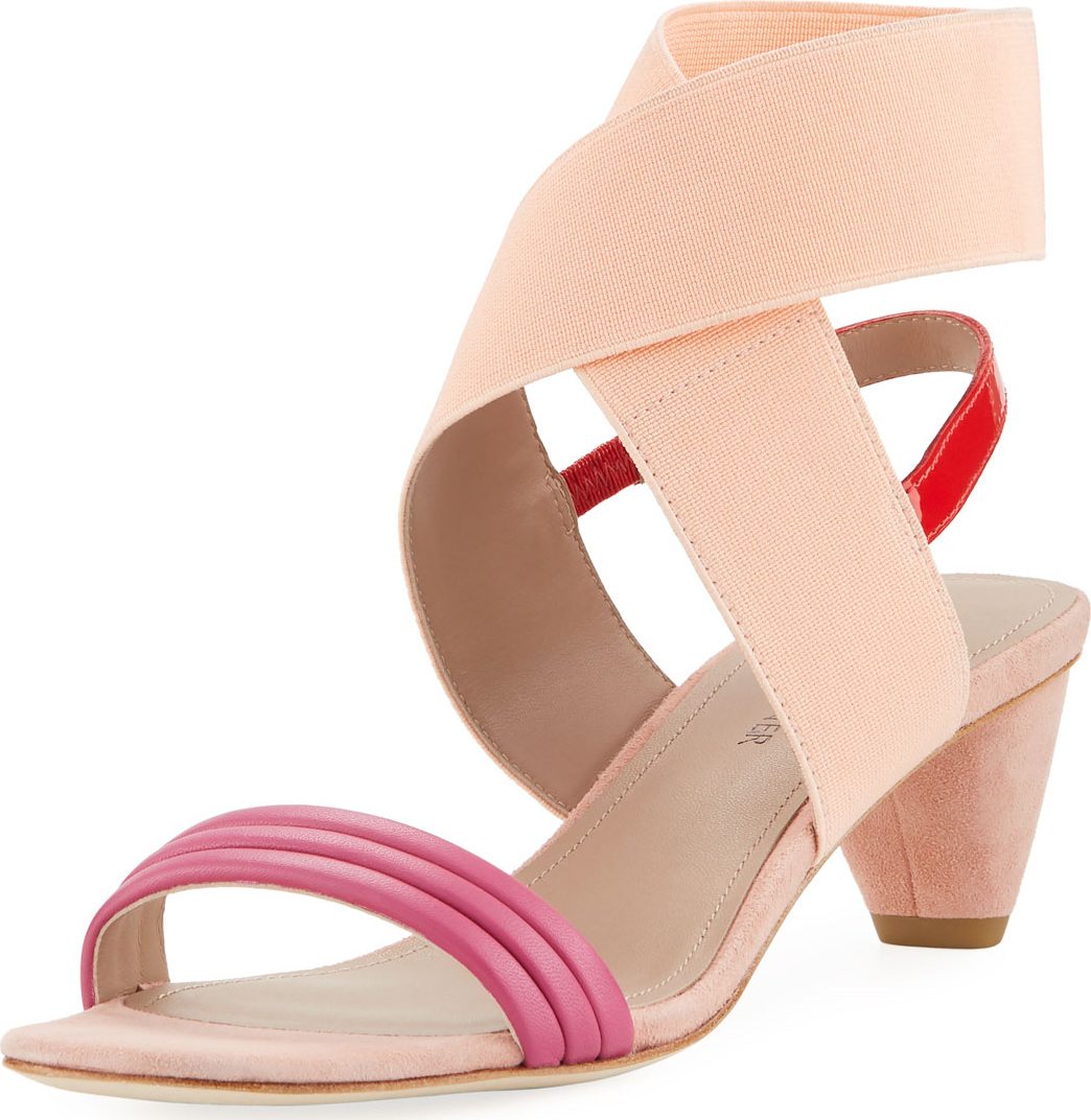 Donald J Pliner Hira Colorblock Suede & Leather Low-Heel Sandal Donald J Pliner Hira Colorblock Suede & Leather Low-Heel Sandal