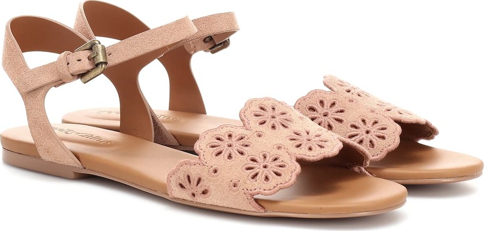 See By Chloé Embroidered suede sandals