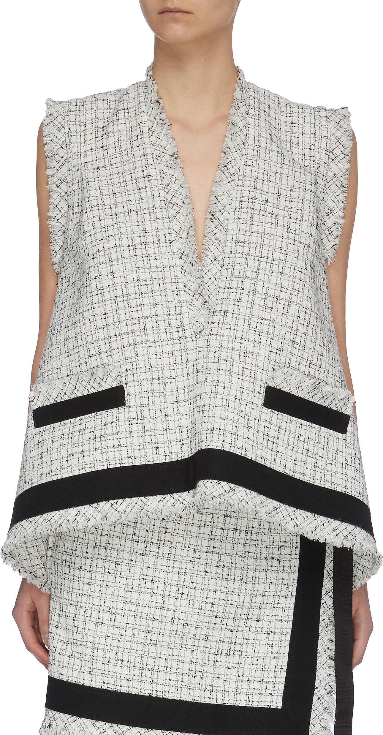 Sacai Flare tweed top