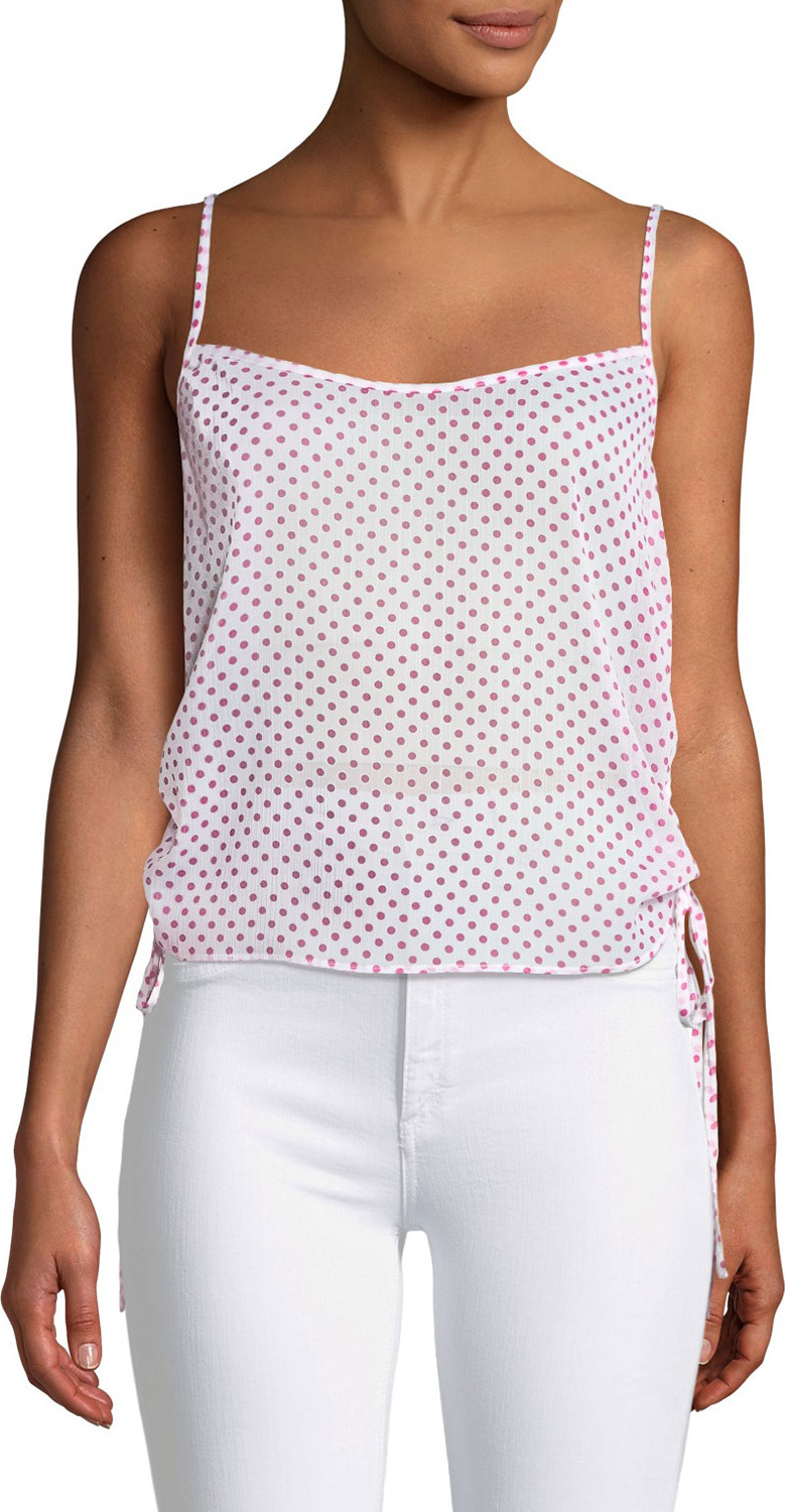 Lovers + Friends Dorris Ruched Dot-Print Tank