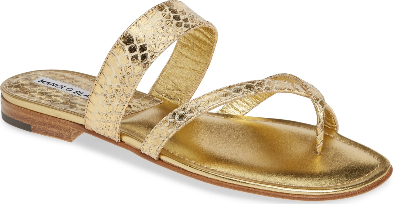 Manolo Blahnik 'Susa' Genuine Snakeskin Sandal