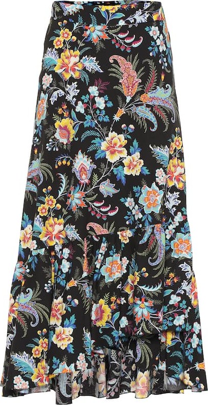 Etro Printed cotton midi skirt