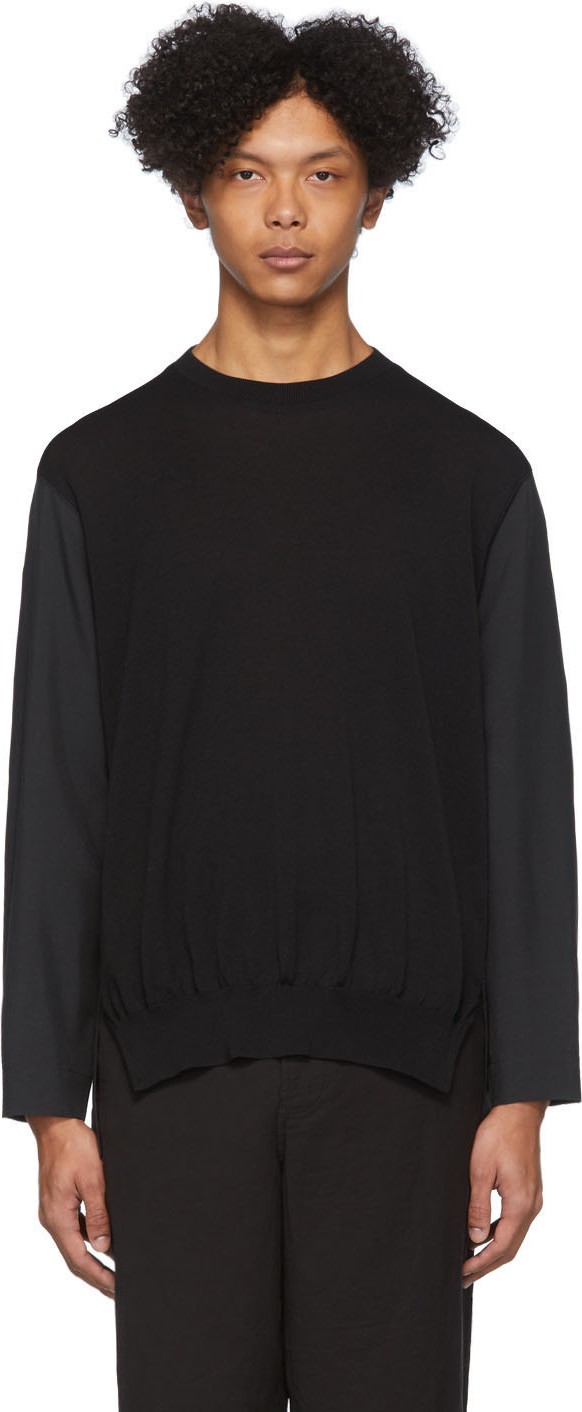 Issey Miyake Men Black Knit Sweater