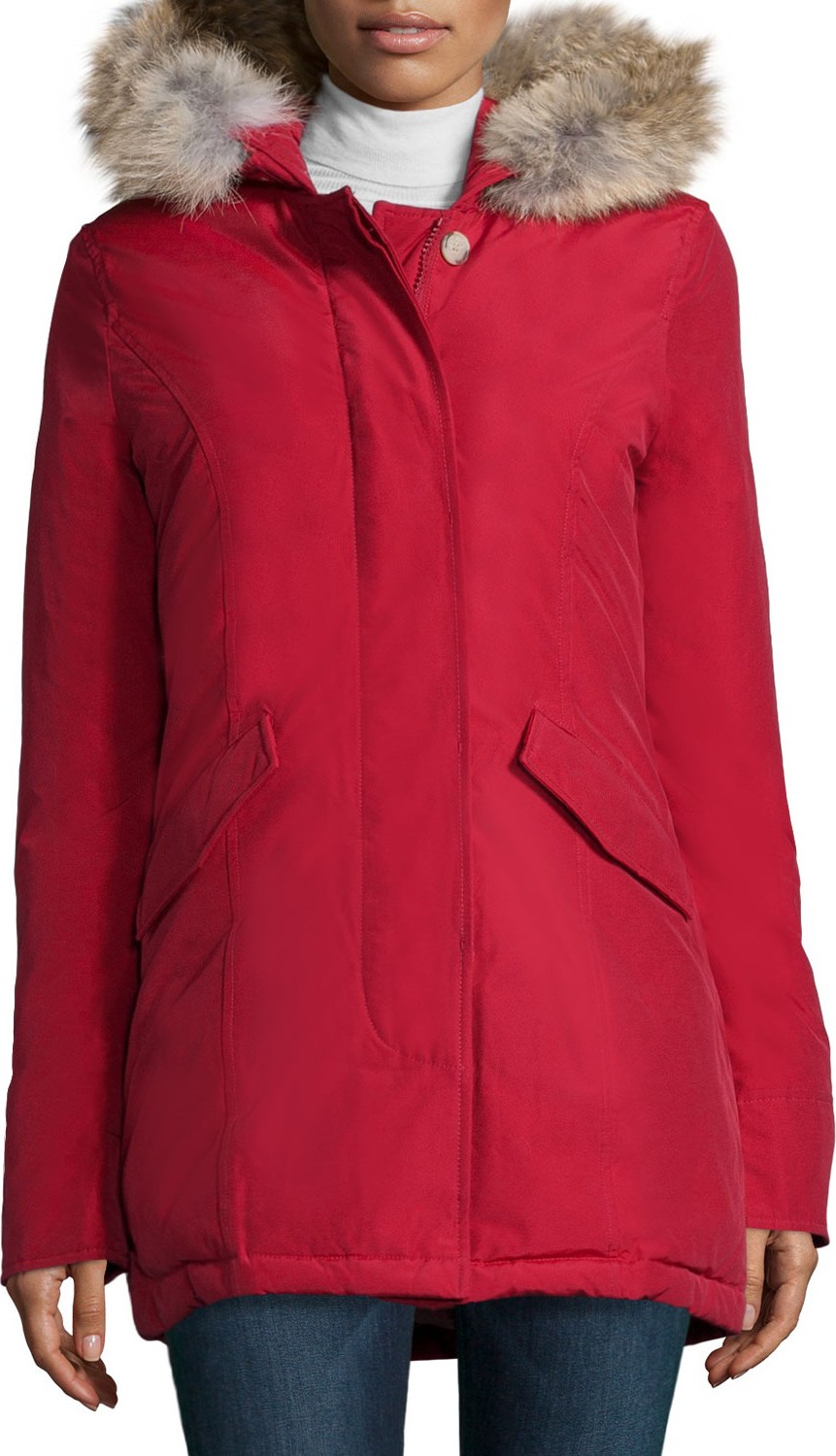 Woolrich Arctic Placket-Front Parka W/ Fur Hood