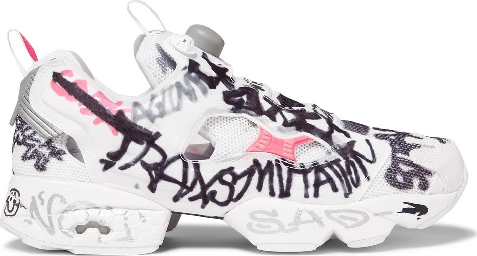 Vetements + Reebok Instapump Fury Printed Neoprene and Mesh Sneakers