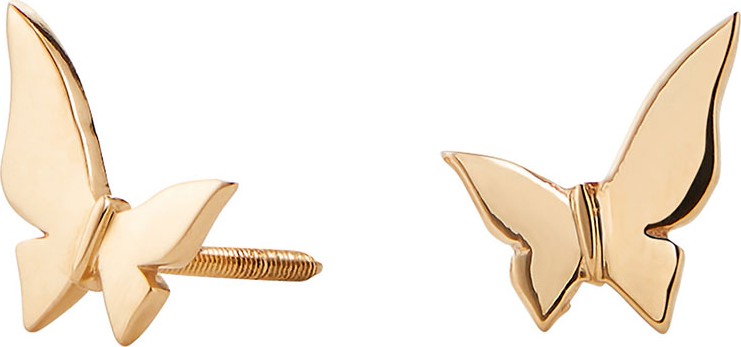 LANA JEWELRY 14k Rose Gold Butterfly Stud Earrings