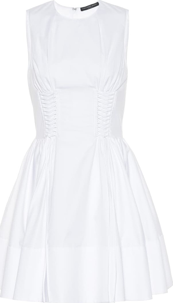 Alexander McQueen Lace-up cotton dress