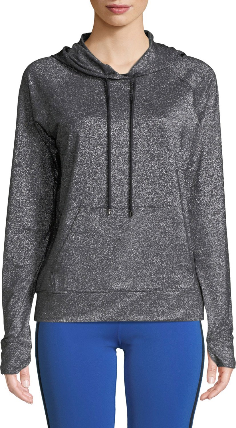 Nylora Jarvis Hooded Metallic Pullover Sweatshirt