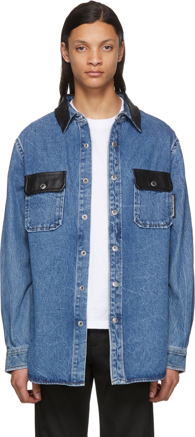 Alexander Wang Blue Oversized Button Down Shirt