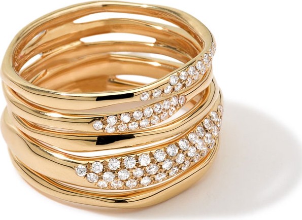 IPPOLITA Stardust Five-Row Squiggle Ring with Diamonds  Size 7