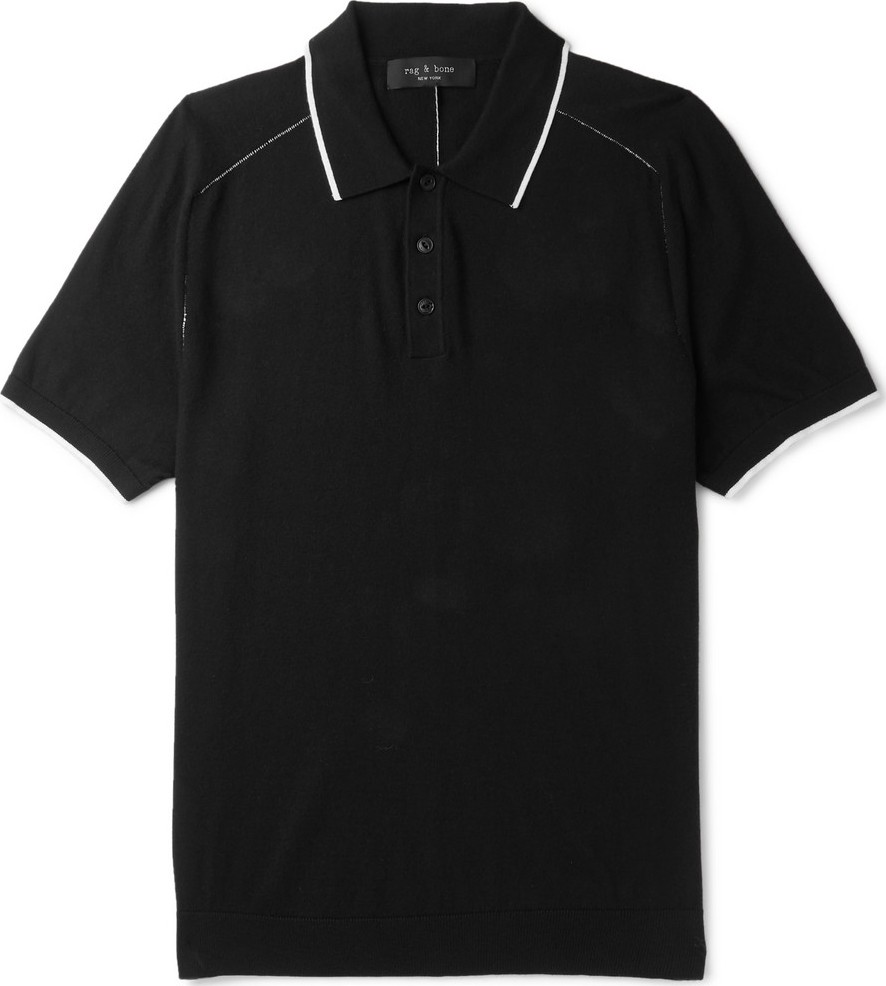 Rag & Bone Evens Slim-Fit Cotton, Silk and Cashmere-Blend Polo Shirt