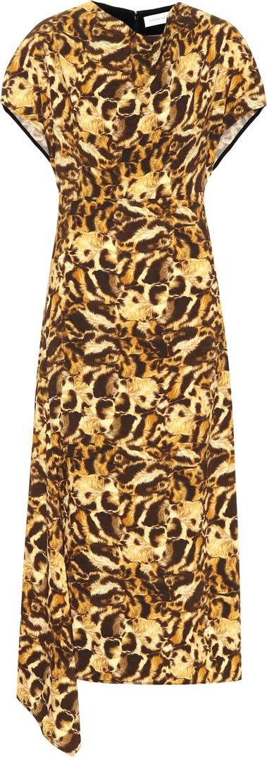 Victoria Beckham Printed jersey midi dress