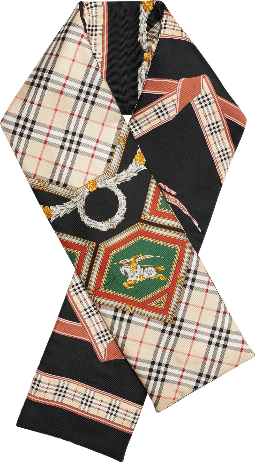 Burberry London England Archive Print Mulberry Silk Scarf